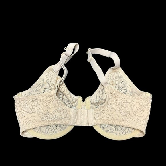 Wacoal Bra 32DD 851205 Halo Lace Mid Coverage Unlined Underwire Bra Beige - Picture 3 of 8